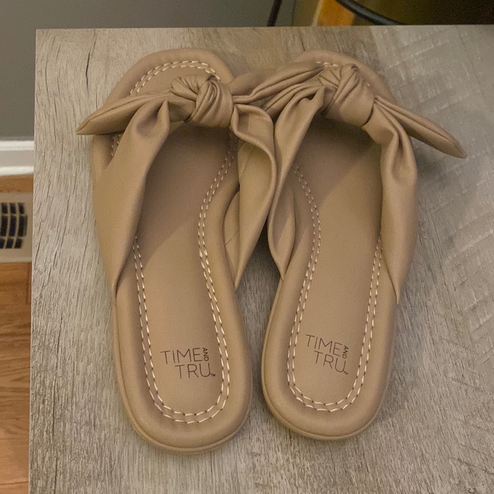 Time and Tru Tan Sandals Size 6
